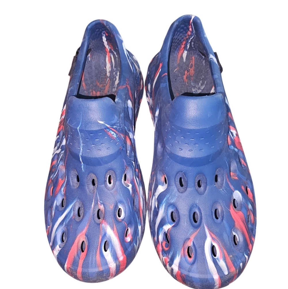 💰💖🔴Skechers Blue and Red Slip-On Clogs